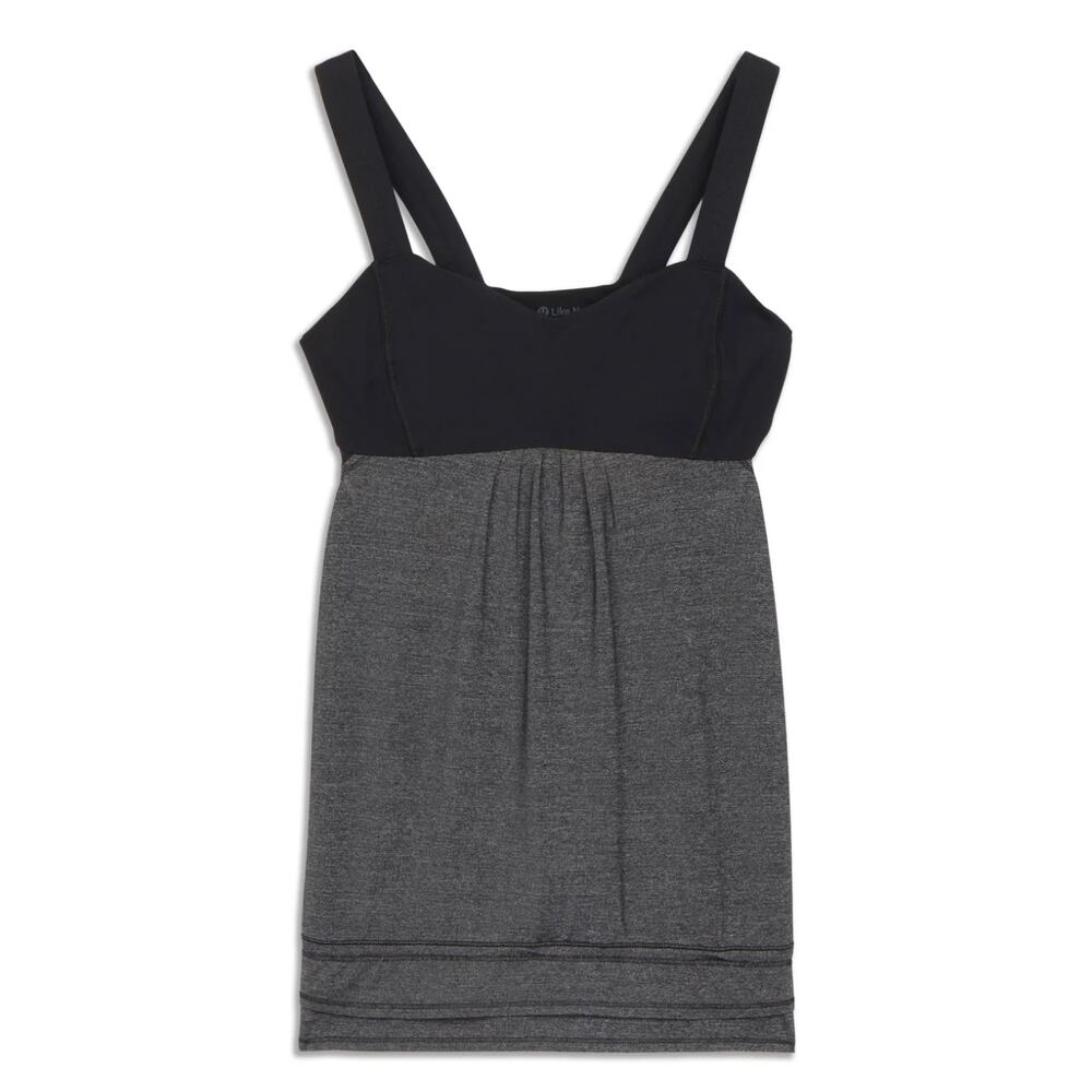 Lululemon Back on Track Tank Black and Gray Tank with Drawstring Size 4 Small